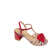 Sandalo Con Dettaglio Fiore Red