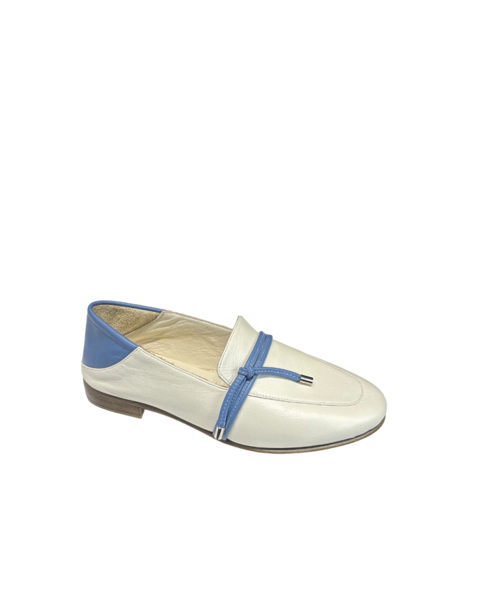 Mocassino Burro/Celeste