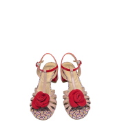 Sandalo Con Dettaglio Fiore Red