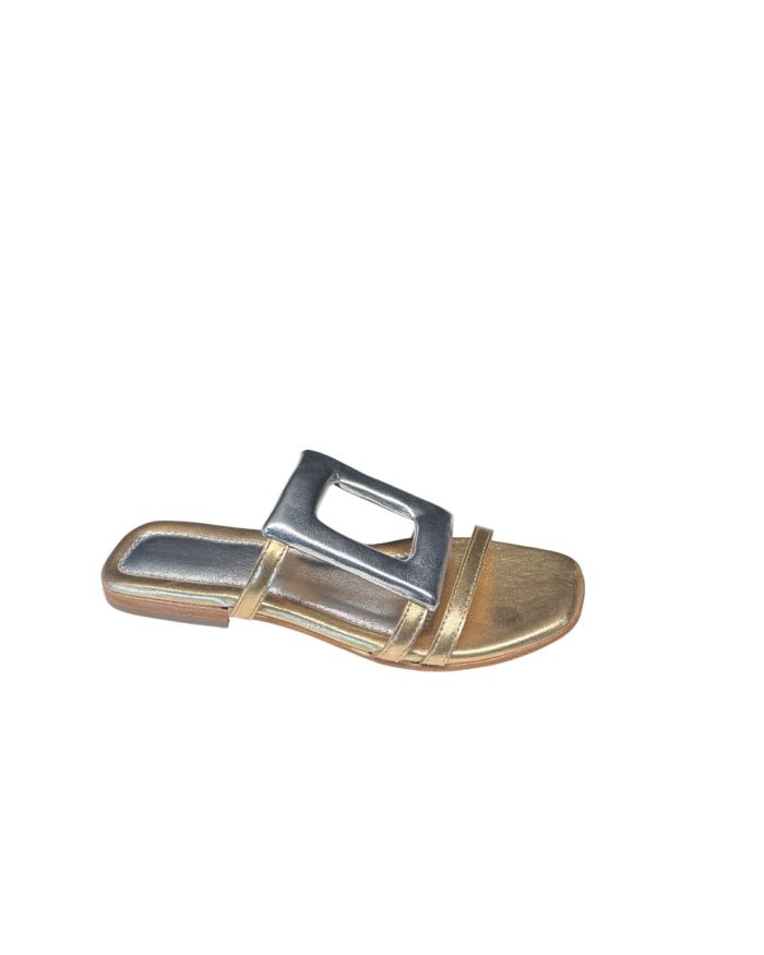 Ciabattina Linea Geometrica Gold/Silver