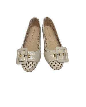 Ballerina Vernice Traforata Accessorio Fibbia Burro