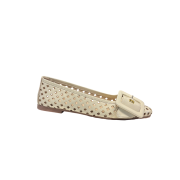 Ballerina Vernice Traforata Accessorio Fibbia Burro