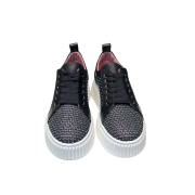 Sneakers Rete Polvere Multicolor Di Strass Black