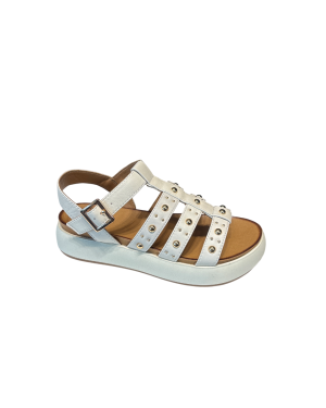Sandalo Platform Con Borchie Cream