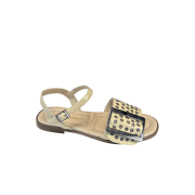 Sandalo Con Accessorio Fibbia Borchie Burro