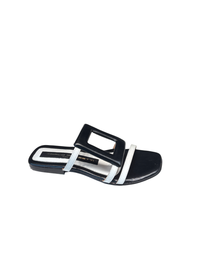 Ciabattina Linea Geometrica Black/White
