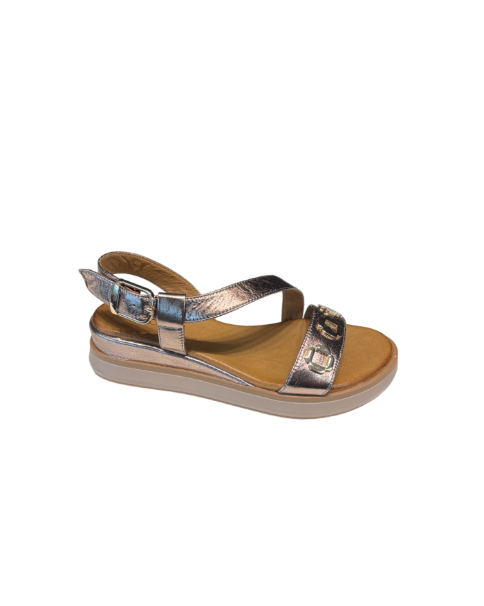Sandalo Platform Laminato Rose Gold