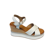 Sandalo Zeppa Incrocio Cream