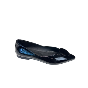 Ballerina Vernice Con Accessorio Bottone Black