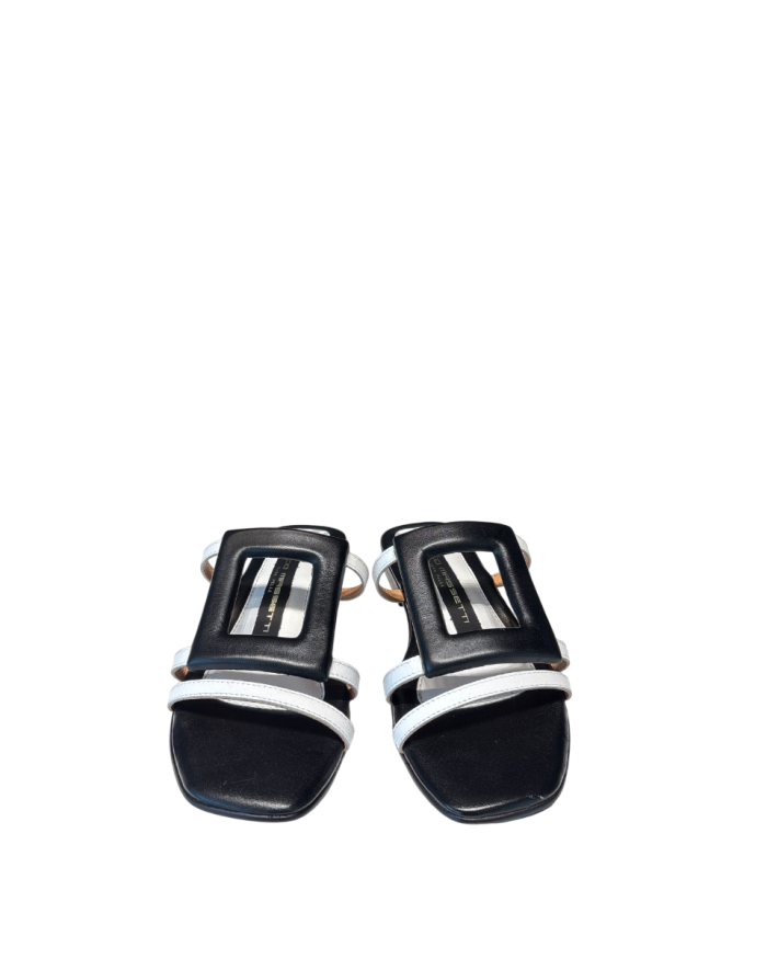 Ciabattina Linea Geometrica Black/White