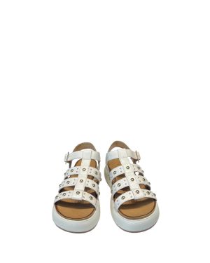 Sandalo Platform Con Borchie Cream