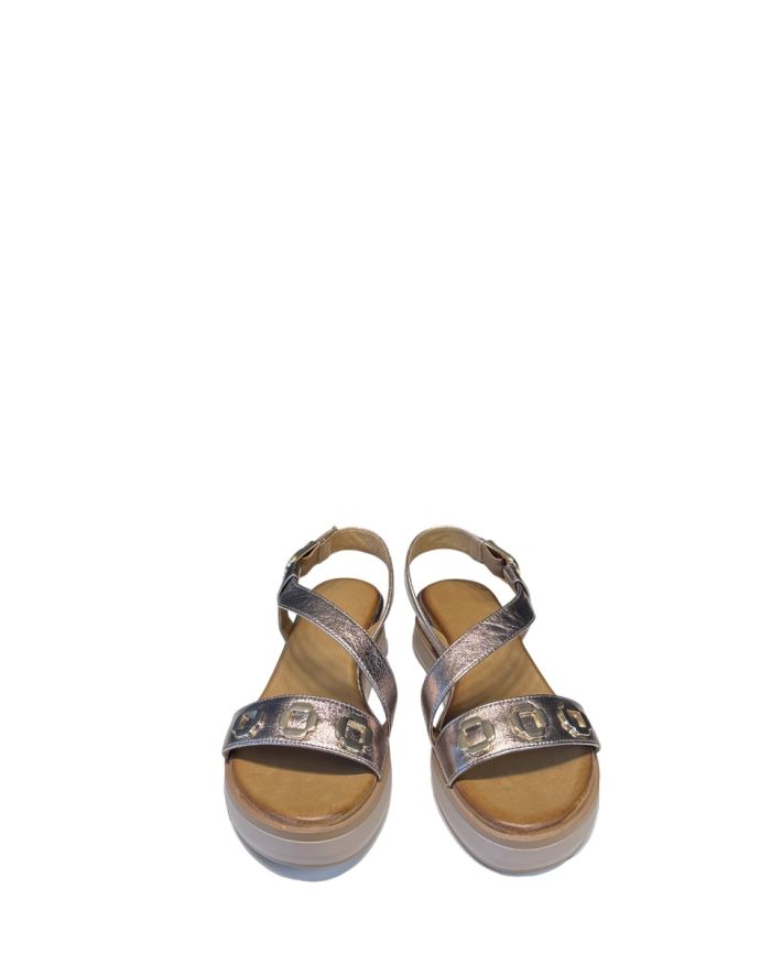 Sandalo Platform Laminato Rose Gold