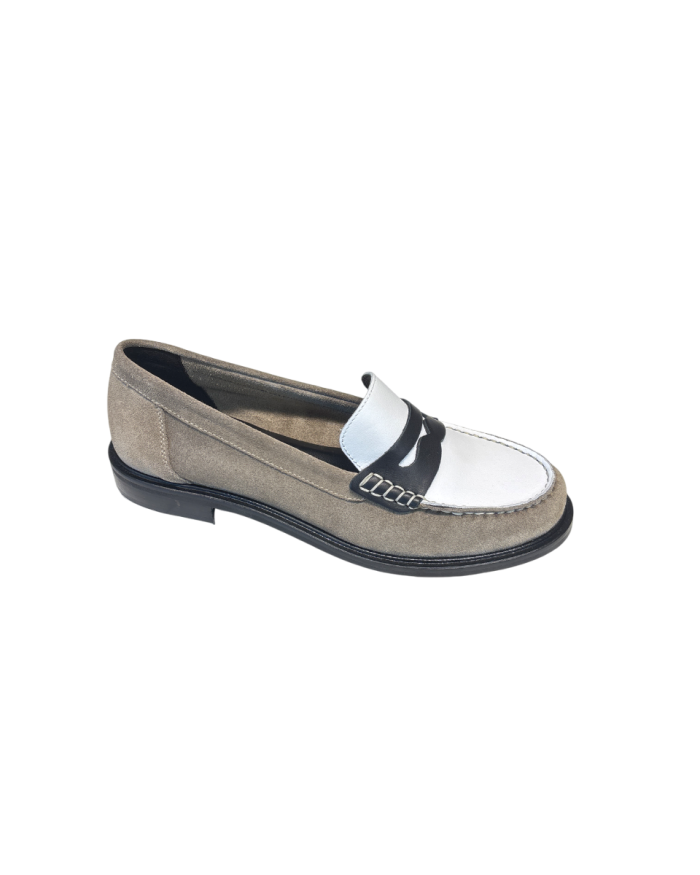 Mocassino Bicolor Beige/White